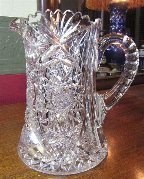Lead Crystal Pitcher Vase ~ Stars and Swirls Design ~ Mid Century Accent Vase (9) AU$ 40.89. Add to Favourites Antique American Brilliant Circa 1910s Lead Crystal Champagne Or Water, Lemonade Pitcher, Heavy, Deep Cut Glass, Sawtooth Rim, Pitcher (320) AU$ 516.08. Add to Favourites ...